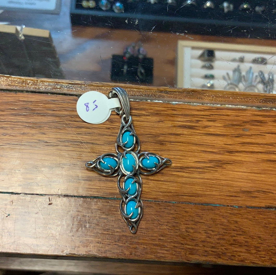 Carolyn Pollack Turquoise Cross Pendant