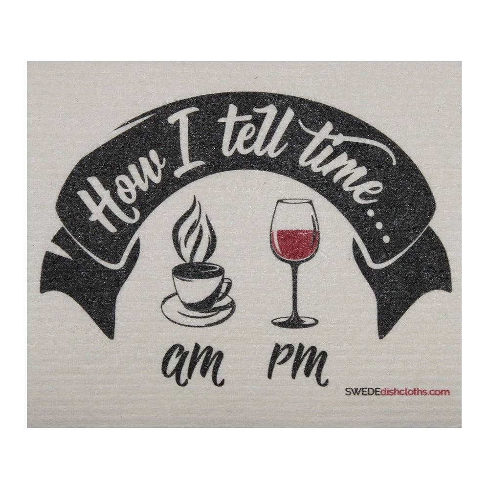 Swedish Dishcloth Tell Time Wine Spongecloth